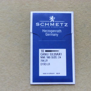 Иглы Schmetz 794 (DYх3) LR №180 (уп. 10 шт.)