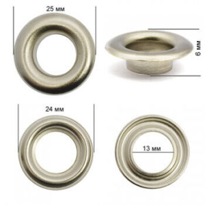 Люверсы №26 (12мм) никель (уп.1000шт.), упак