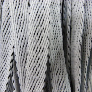 Шнур плоский 12 мм, рул-50м, черно-белый х/б, турецкое плетение