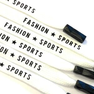 Шнур плоский Fashion sports, наконечник декор, 130см, белый, 1шт