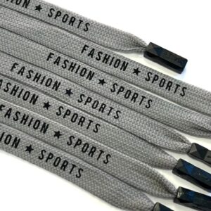 Шнур плоский Fashion sports, наконечник декор, 130см, серый, 1шт